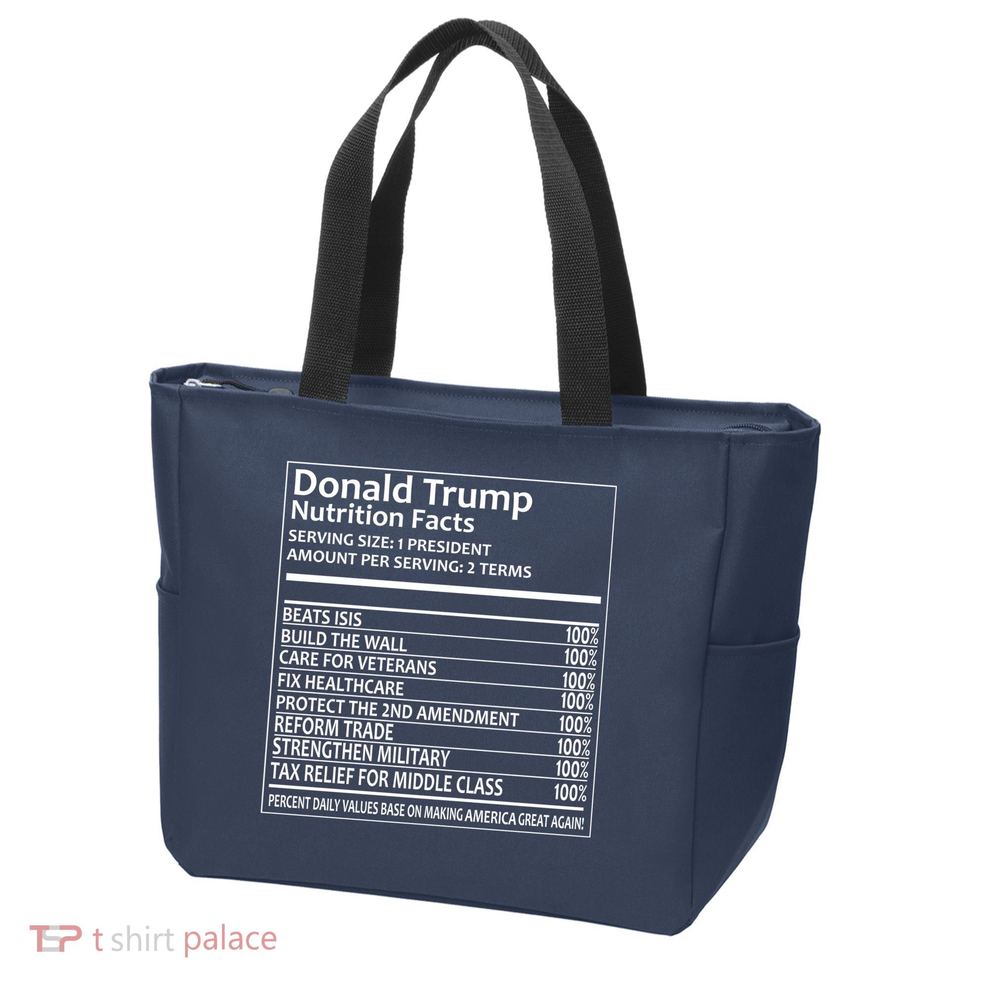 Donald Trump Nutrition Facts Tote Bag