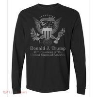 Donald Trump Presidential Seal USA 45th President Logo Comfort Colors Heavyweight Long Sleeve T-Shirt thumb 0