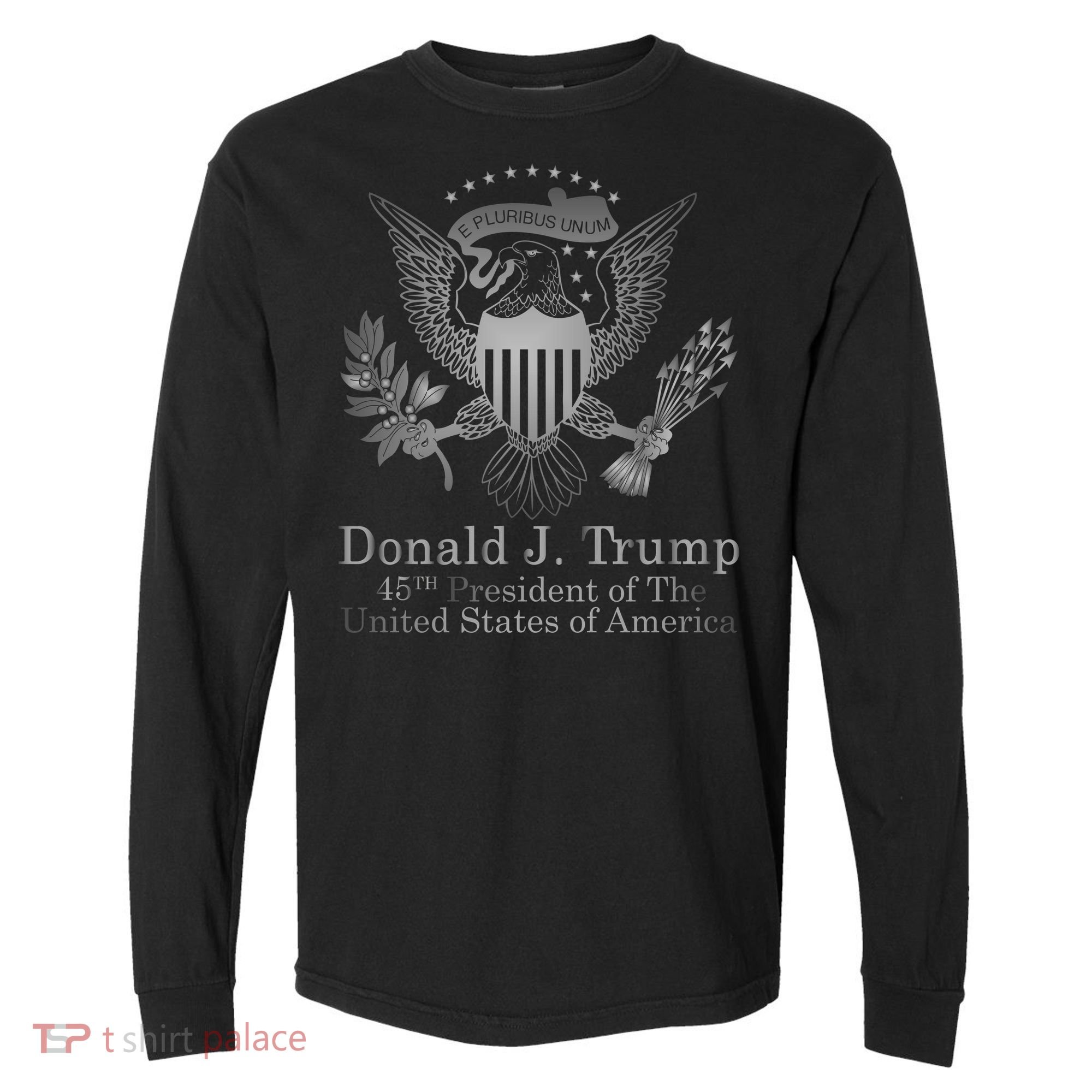 Donald Trump Presidential Seal USA 45th President Logo Comfort Colors Heavyweight Long Sleeve T-Shirt