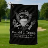 Donald Trump Presidential Seal USA 45th President Logo Golf Towel thumb 1