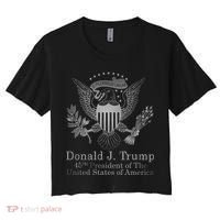 Donald Trump Presidential Seal USA 45th President Logo Women's Crop Top Tee thumb 0