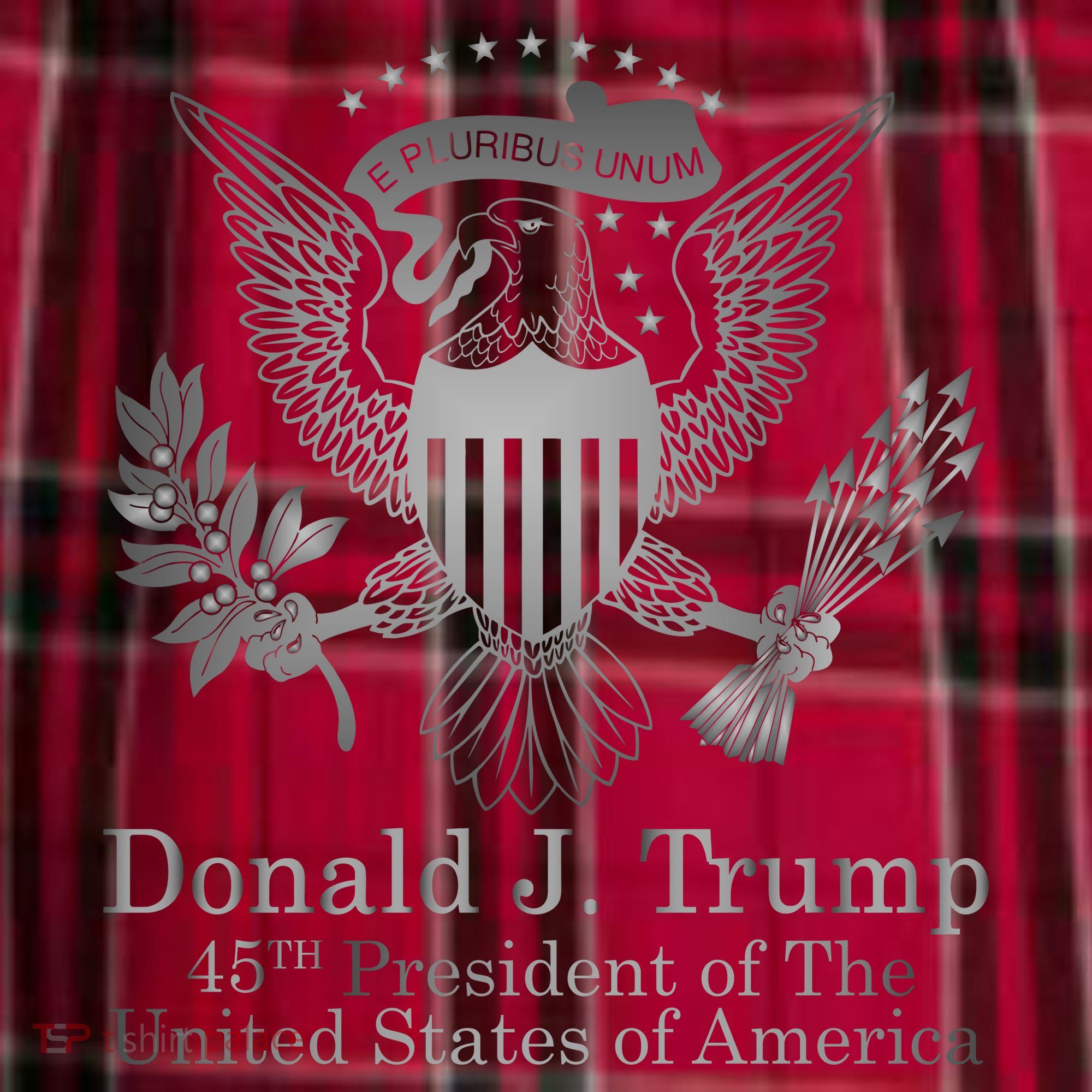 Donald Trump Presidential Seal USA 45th President Logo Men's Flannel Plaid Pajama Pants