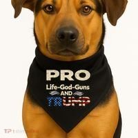 Donald Trump Pro Life God Gun USA-Made Doggie Bandana thumb 1