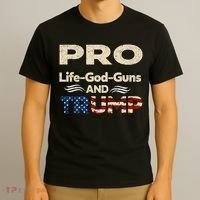 Donald Trump Pro Life God Gun T-Shirt thumb 3