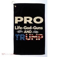 Donald Trump Pro Life God Gun Golf Towel thumb 0