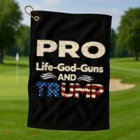 Donald Trump Pro Life God Gun Golf Towel thumb 1