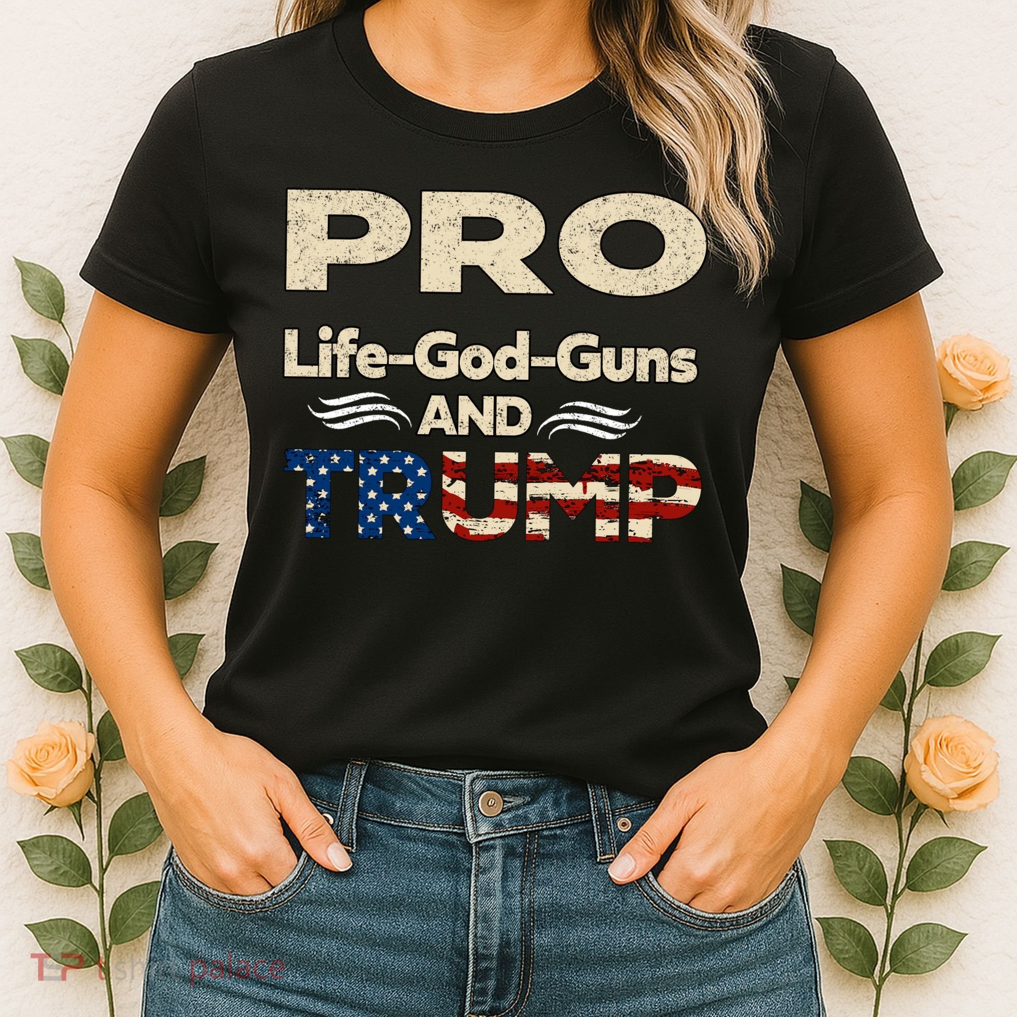 Donald Trump Pro Life God Gun Women's T-Shirt