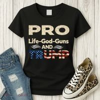 Donald Trump Pro Life God Gun Women's T-Shirt thumb 3
