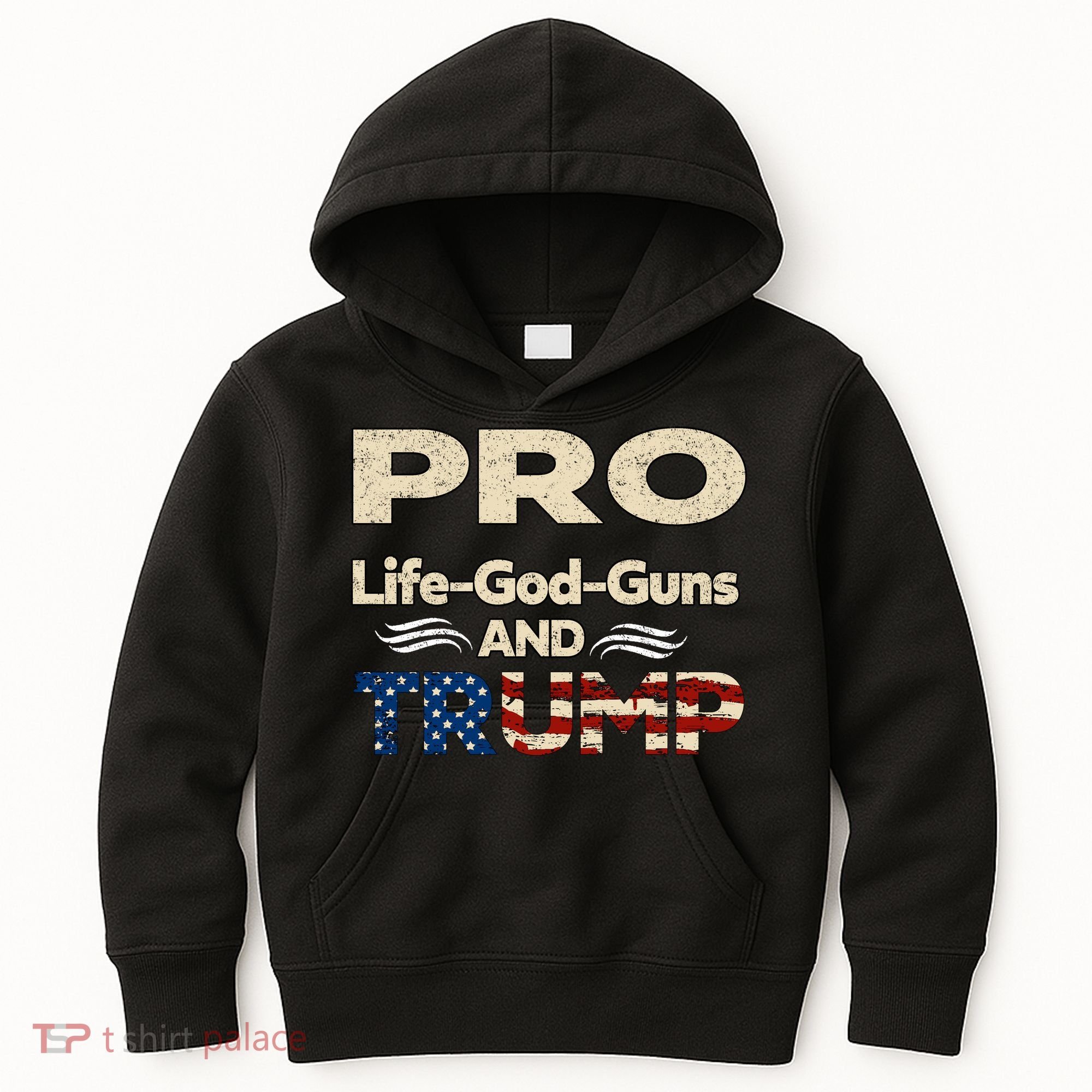 Donald Trump Pro Life God Gun Kids Hoodie