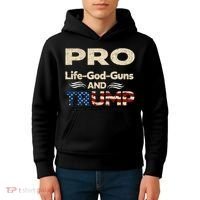 Donald Trump Pro Life God Gun Kids Hoodie thumb 4
