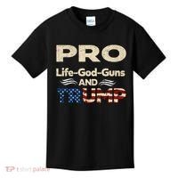 Donald Trump Pro Life God Gun Kids T-Shirt thumb 0