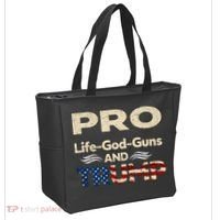 Donald Trump Pro Life God Gun Tote Bag thumb 2