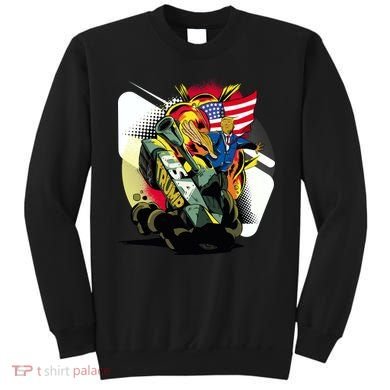 Donald Trump Riding Army Tank Sweatshirt