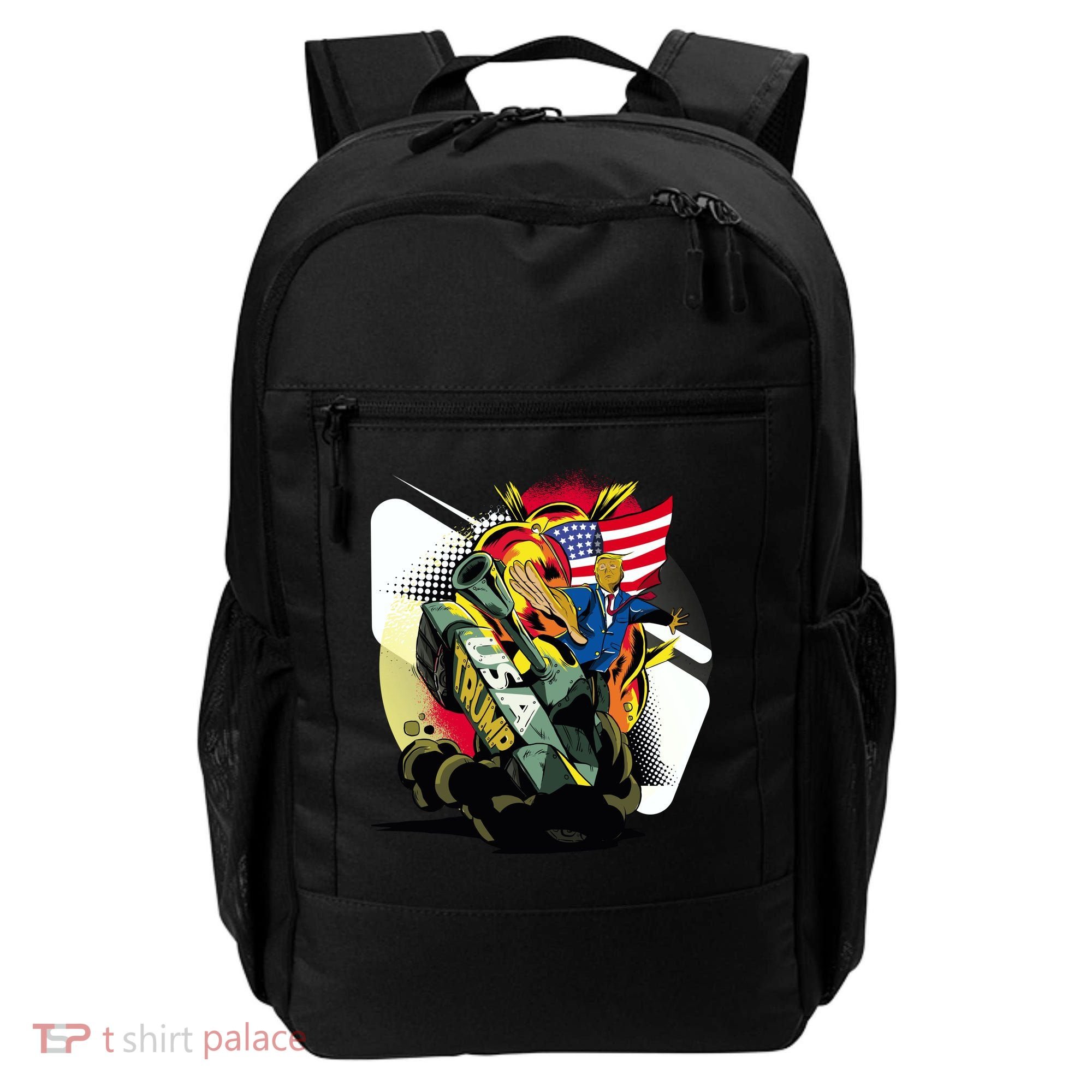 Donald Trump Riding Army Tank Backpack