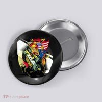 Donald Trump Riding Army Tank Button thumb 0