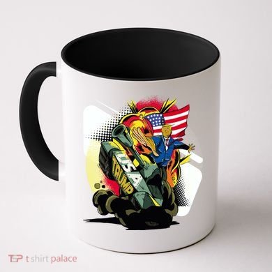 Donald Trump Riding Army Tank Coffee Mug