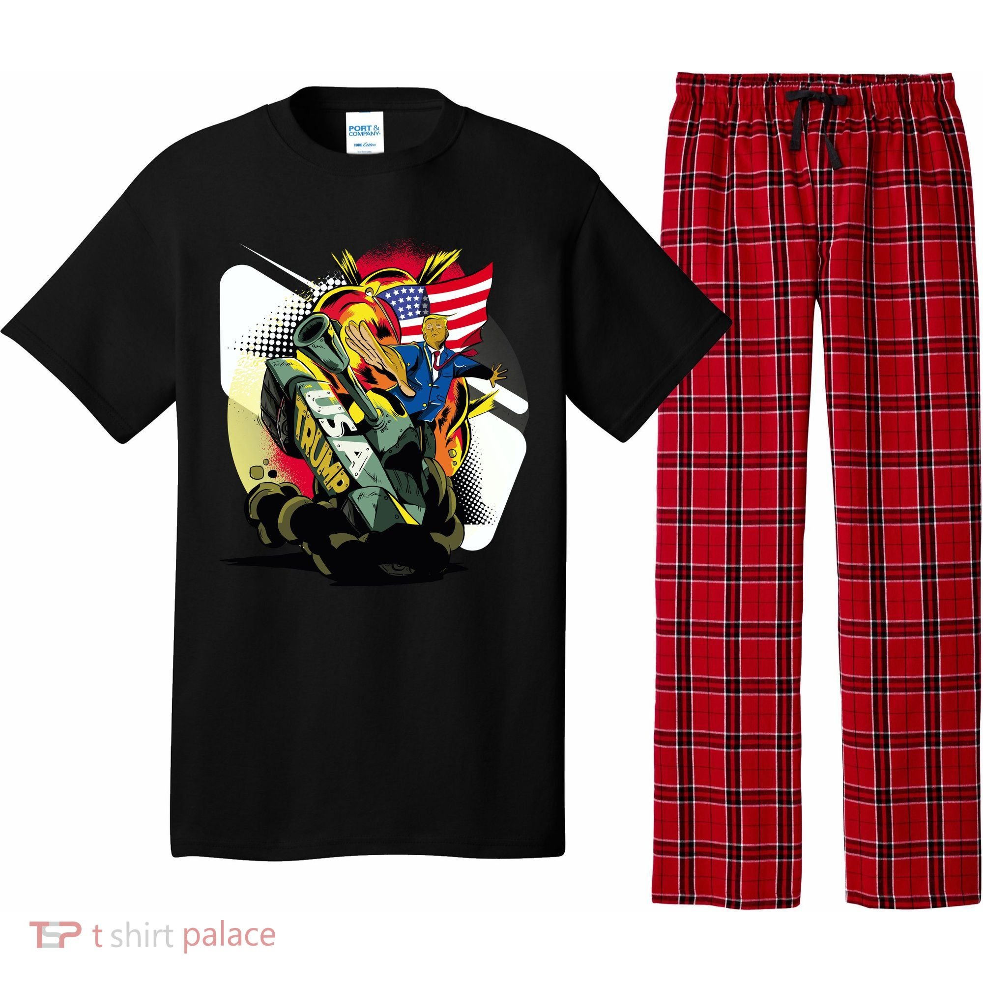 Donald Trump Riding Army Tank Pajama Set