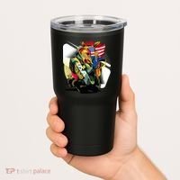 Donald Trump Riding Army Tank Tumbler thumb 2