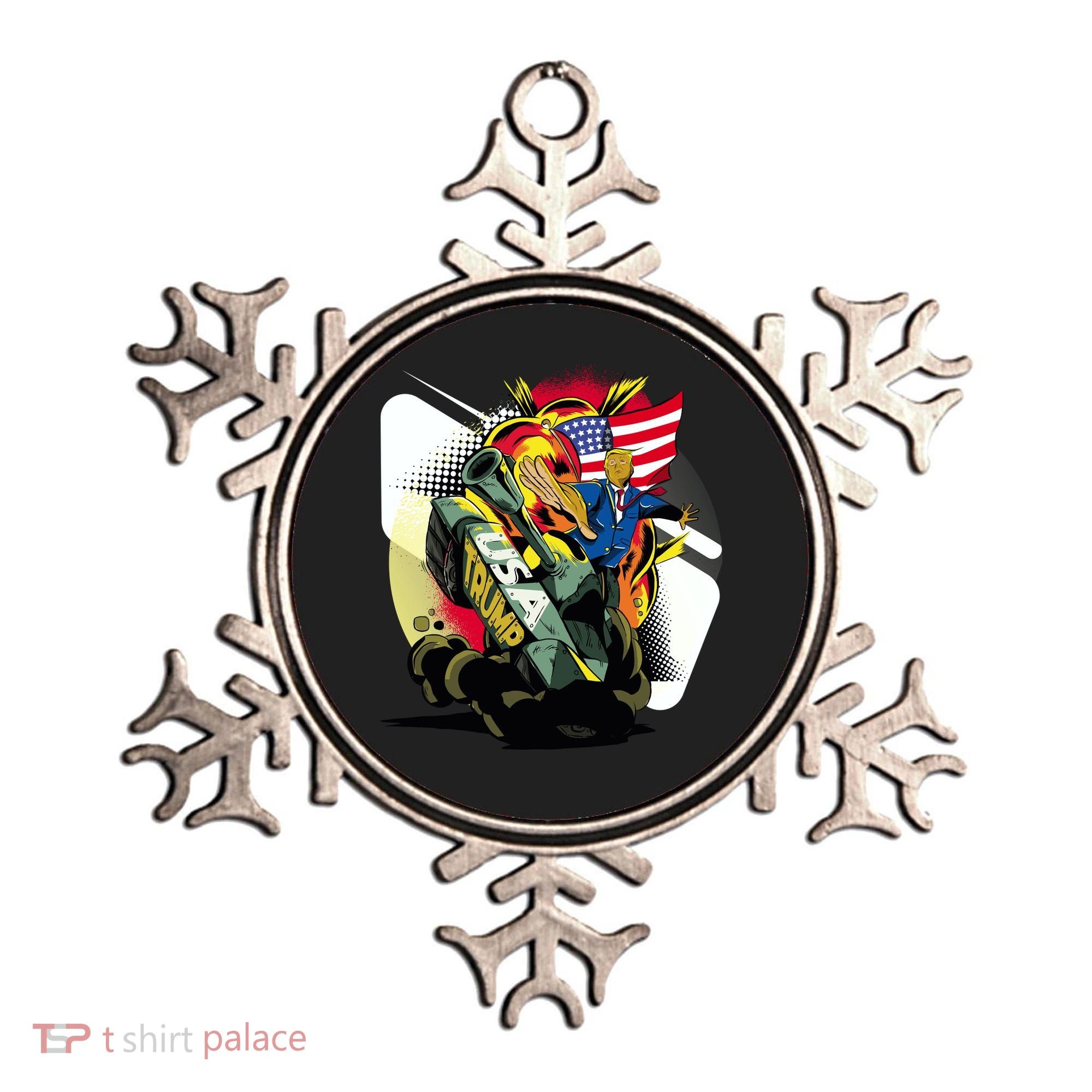 Donald Trump Riding Army Tank Ornament