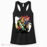 Donald Trump Riding Army Tank Women's Tank Top thumb 0