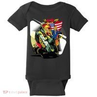 Donald Trump Riding Army Tank Baby Bodysuit thumb 0