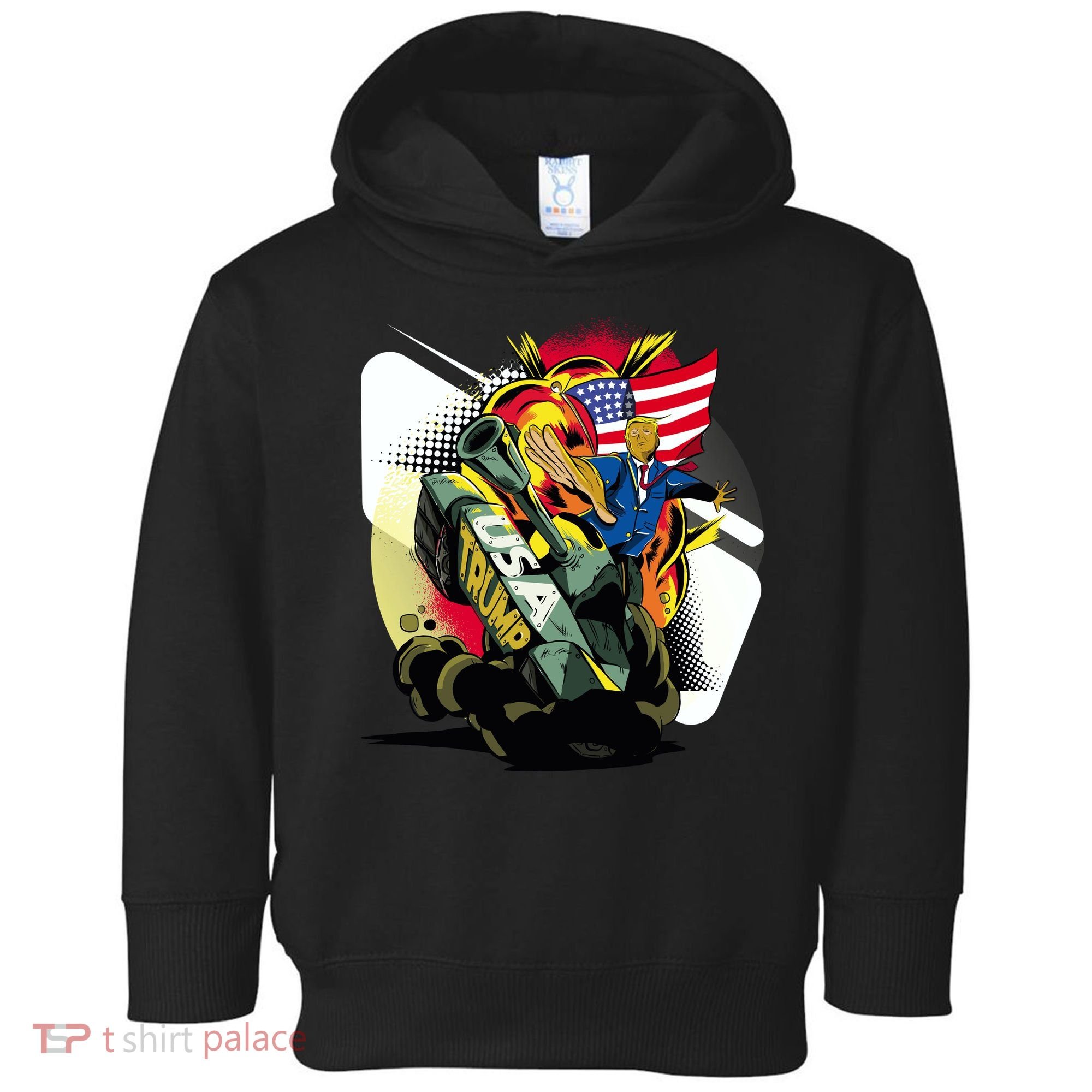 Donald Trump Riding Army Tank Toddler Hoodie