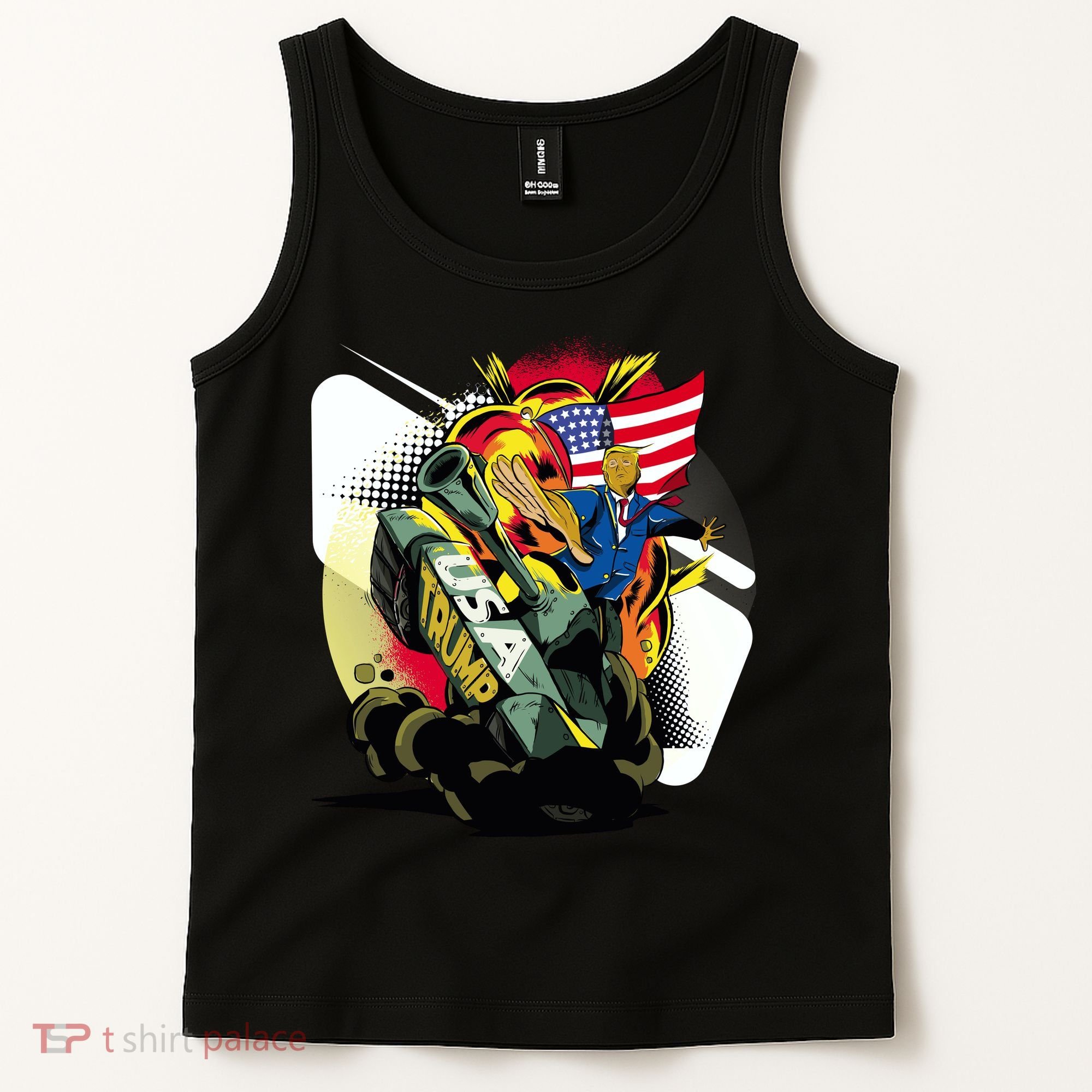 Donald Trump Riding Army Tank Tank Top