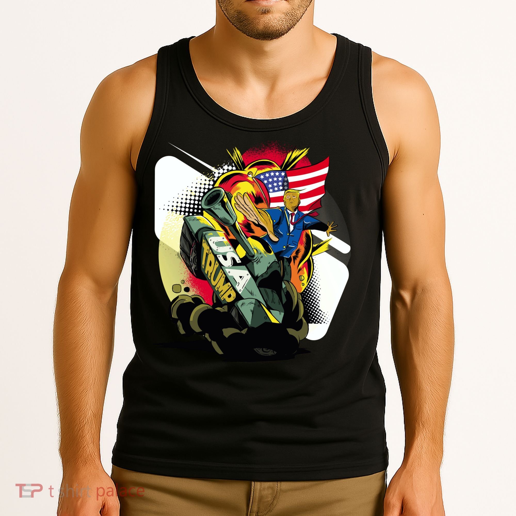 Donald Trump Riding Army Tank Tank Top
