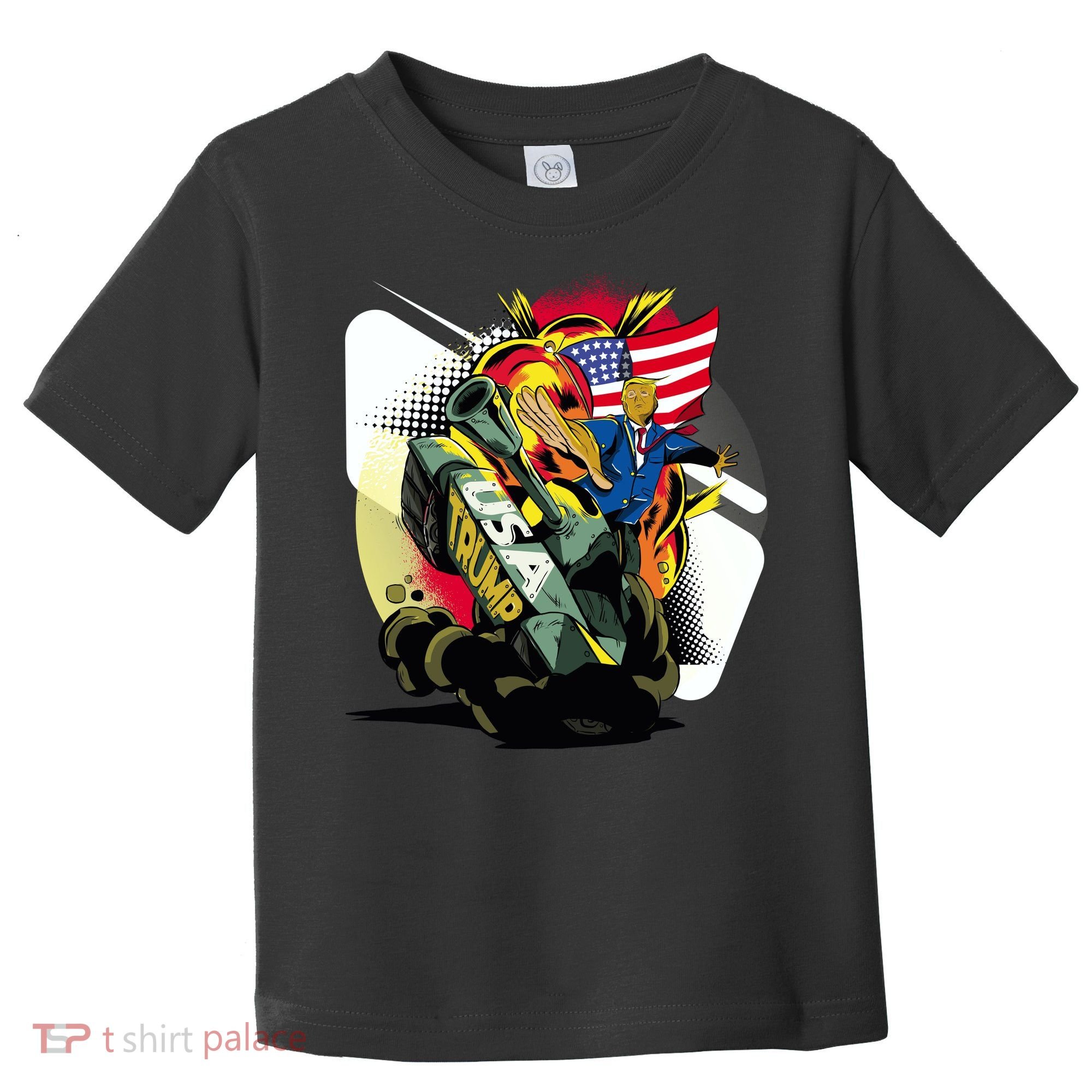Donald Trump Riding Army Tank Toddler T-Shirt