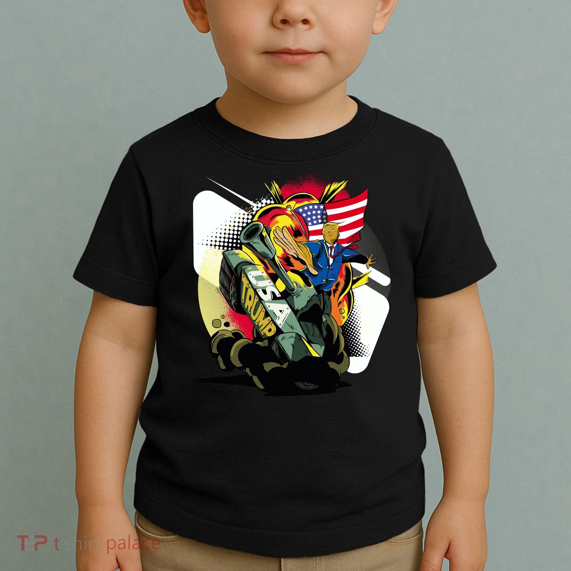 Donald Trump Riding Army Tank Toddler T-Shirt