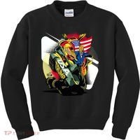 Donald Trump Riding Army Tank Kids Sweatshirt thumb 0