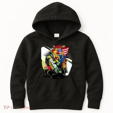 Donald Trump Riding Army Tank Kids Hoodie