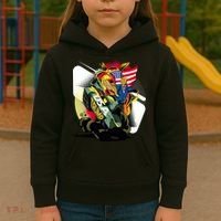 Donald Trump Riding Army Tank Kids Hoodie thumb 3
