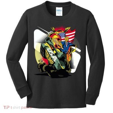 Donald Trump Riding Army Tank Kids Long Sleeve Shirt