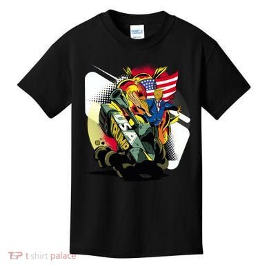 Donald Trump Riding Army Tank Kids T-Shirt