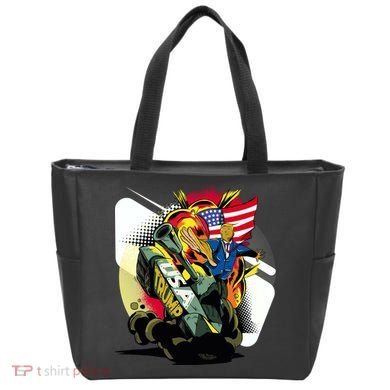 Donald Trump Riding Army Tank Tote Bag