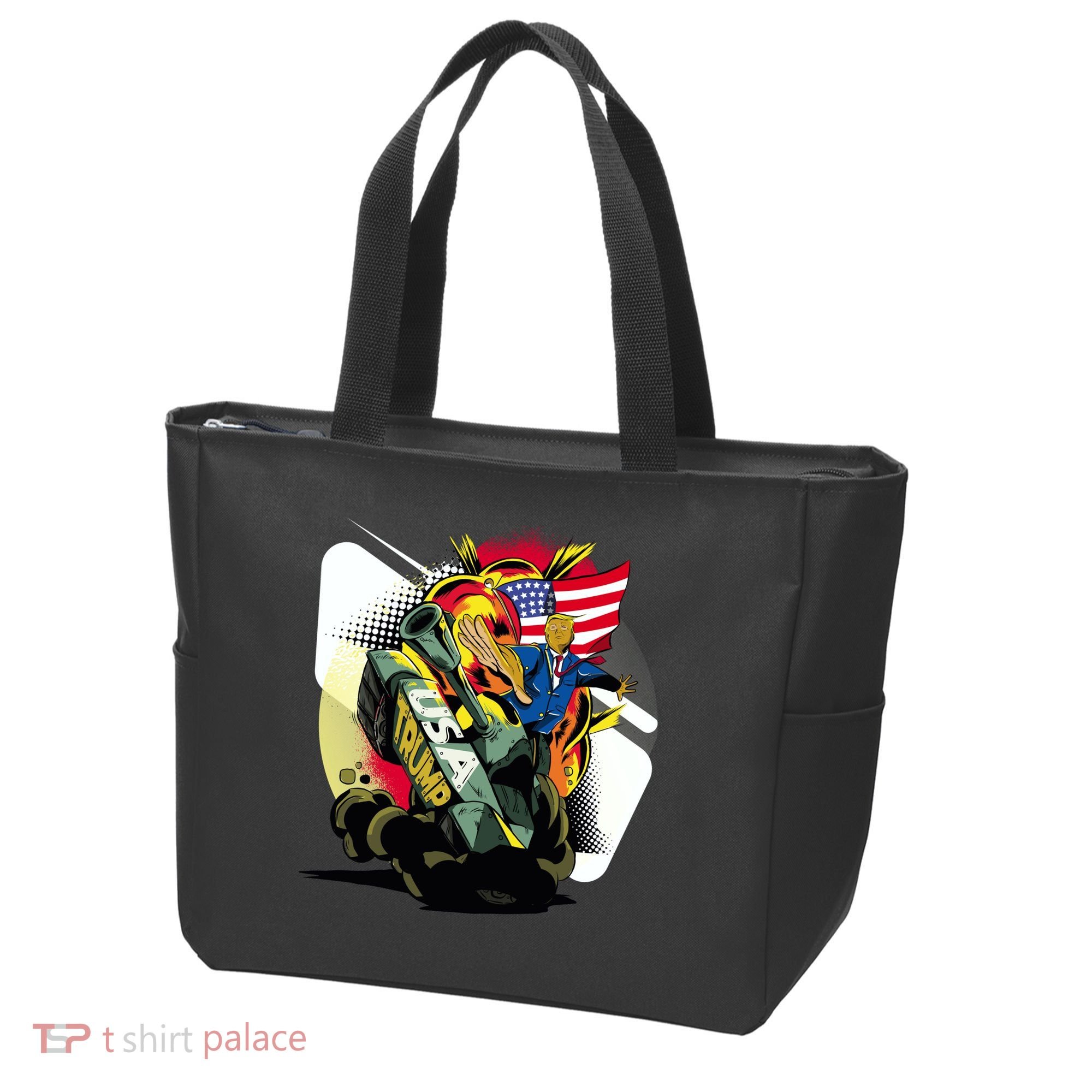 Donald Trump Riding Army Tank Tote Bag