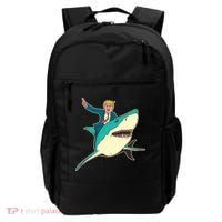 Donald Trump Riding Shark Backpack thumb 0
