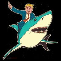 Donald Trump Riding Shark Bucket Hat thumb 4