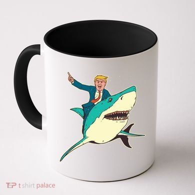 Donald Trump Riding Shark Coffee Mug