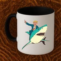 Donald Trump Riding Shark Coffee Mug thumb 2