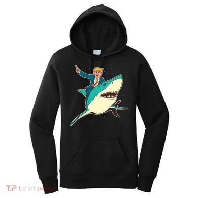 Donald Trump Riding Shark Women's Hoodie
