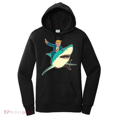 Donald Trump Riding Shark Women's Hoodie