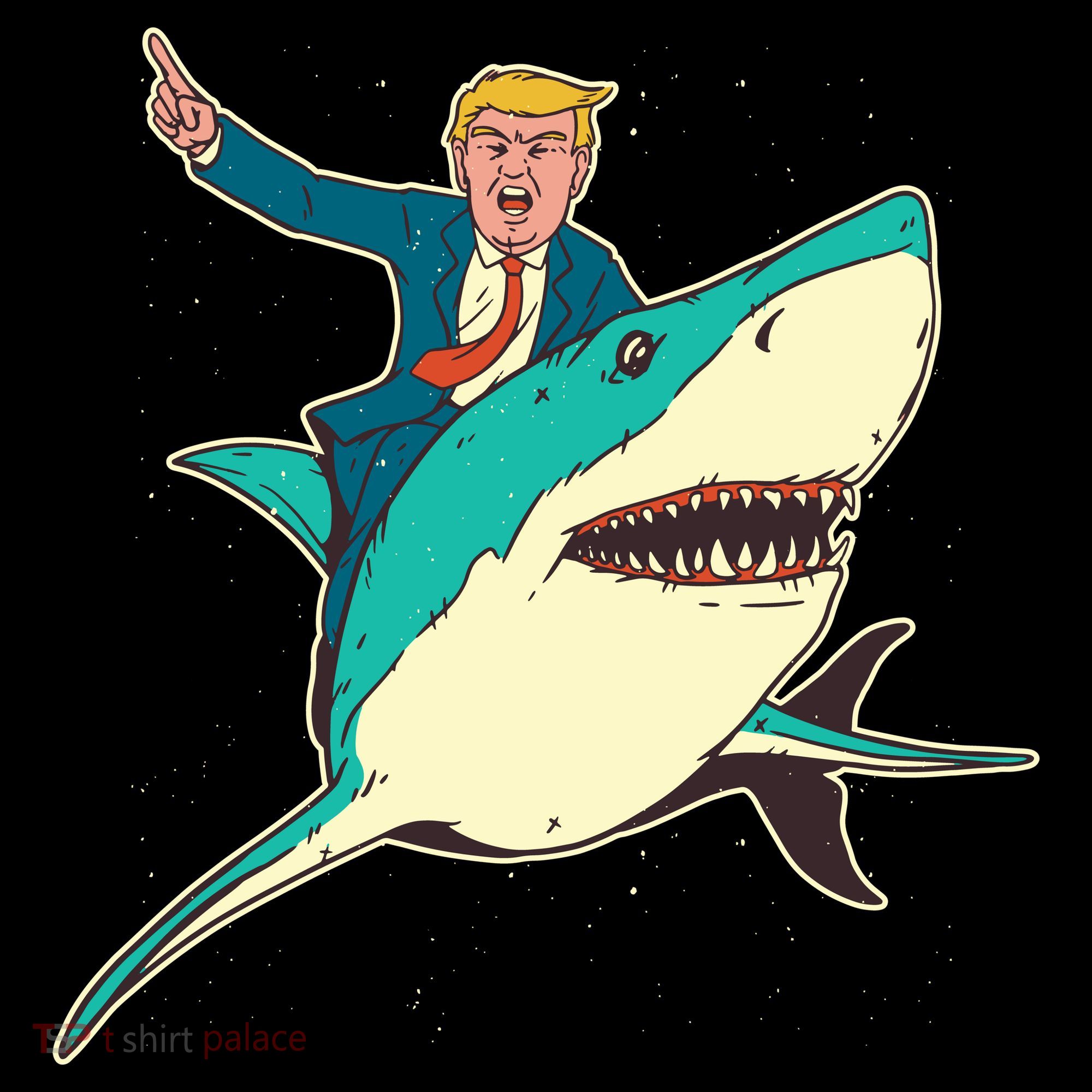 Donald Trump Riding Shark Women's Hoodie