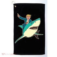 Donald Trump Riding Shark Golf Towel thumb 0