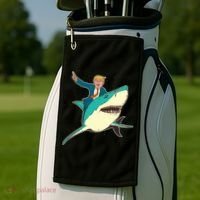 Donald Trump Riding Shark Golf Towel thumb 2