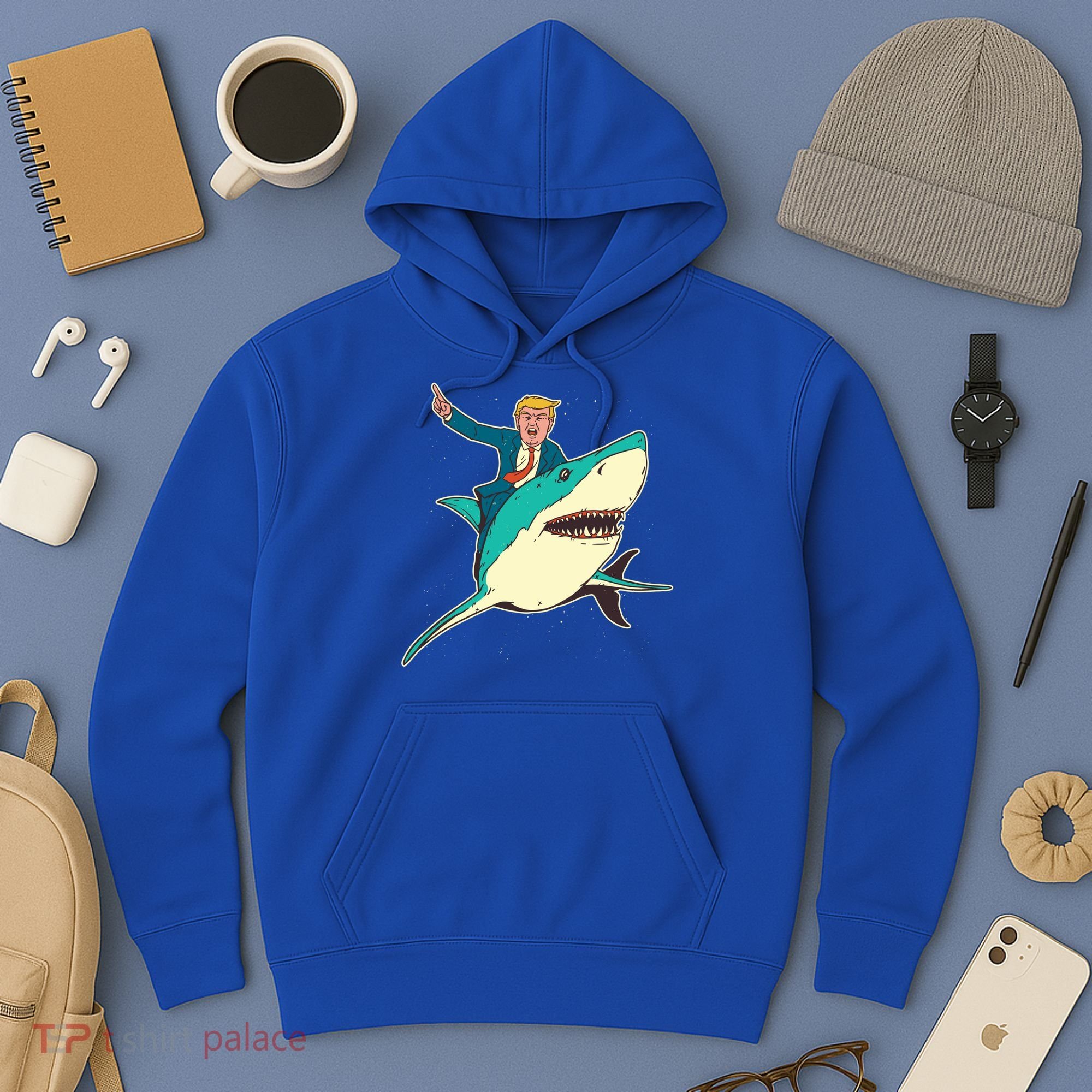 Donald Trump Riding Shark Hoodie