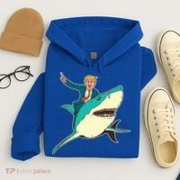 Donald Trump Riding Shark Hoodie thumb 4