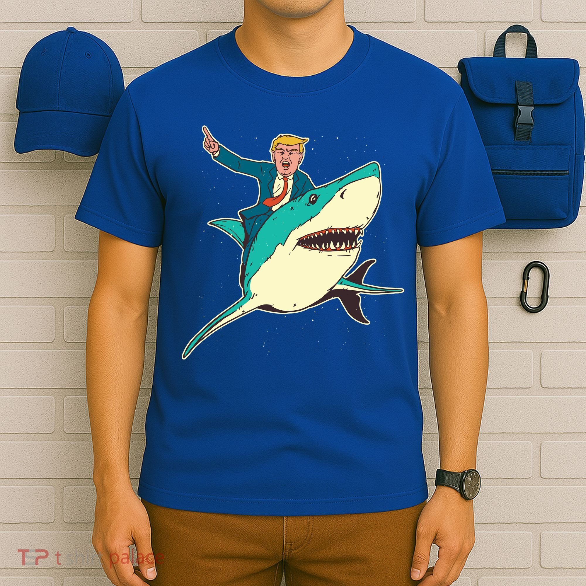 Donald Trump Riding Shark T-Shirt