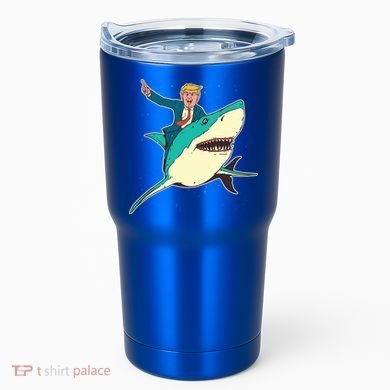 Donald Trump Riding Shark Tumbler
